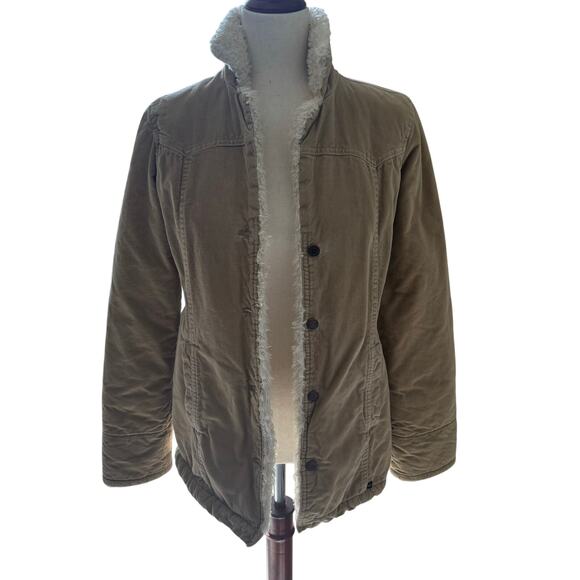 Abercrombie & Fitch Vintage Y2K Tan Velvet Sherpa Jacket Size M - Picture 1 of 11